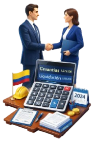 Calculadora laboral con empleados, cesantías y documentos para cálculo de liquidación en Colombia.